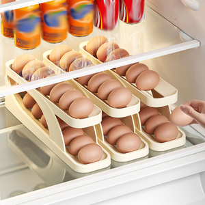 2層自動ローリングエッグ収納コンテナキッチンオーガナイザーエッグディスペンサーホルダー卵収納ラック - Product Image 6