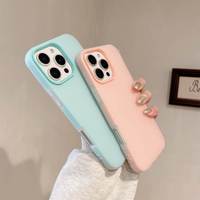 Étui de téléphone en TPU+PC antichoc de couleur unie pour 17 Pro Max/16e/15/14/13/12/11 Plus/SE