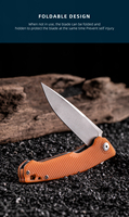 Couteau pliant Falcon pour l'extérieur, manche en bois, acier inoxydable, écologique, ambidextre, pour le camping, avec roulement à billes, pour fruits et autres usages