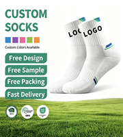 Chaussettes de sport en coton personnalisées, respirantes, antidérapantes, pour la course à pied, le badminton, chaussettes athlétiques, logo personnalisé imprimé, automne, jeunesse