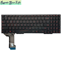 Clavier d'ordinateur portable rétroéclairé 16 broches en anglais américain pour ASUS GL553 ZX53V FX53 FX53V FX553VD FX553VE GL553VW GL753VD, neuf, noir