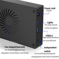 Boîtier de disque dur TISRHIC boîtier de disque dur externe 3.5 "SATA vers USB3.0 type-c boîtier externe de disque dur pour PC de jeu ordinateur portable TV PS5 /4