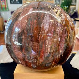 Vente en gros de sphères en bois pétrifié naturel, sculptées et polies à la main, artisanat en cristal pour la décoration de la maison, cadeaux de Pâques - Product Image 4