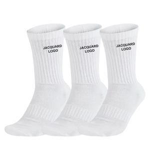 3 пары на карту длинные носки для баскетбола и бега на заказ унисекс черные белые мужские толстые хлопковые носки - Product Image 3