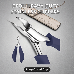 DEOU Professional Heavy Duty Stainless Steel Curved <b>Nail</b> <b>Clippers</b> with Sharp Edge <b>for</b> <b>Thick</b> <b>Toe</b> Finger <b>Nails</b> Adult Pedicure Tool - Product Image 2
