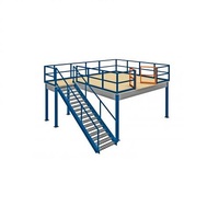 Système de plancher mezzanine en métal à usage intensif personnalisé avec escaliers en acier pour le stockage en entrepôt