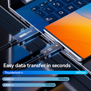 A283-1 sấm sét 4 loại C PD 100W Cáp dữ liệu tốc độ cao 8K 240W sạc nhanh 40g Cáp <span class=keywords><strong>USB</strong></span> từ Nam sang nam - Product Image 5