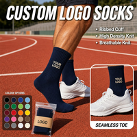 Chaussettes de sport de luxe en coton pour hommes, de marque, tricotées, imprimées, avec logo, pour la course, athlétiques, personnalisées, en gros, avec emballage design