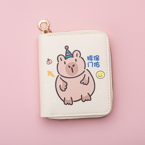 Nieuwe Capybara bedrukte ademende portemonnee voor kinderen, korte portemonnee, kaarthouder met ritssluiting, waterdicht, ultralicht draagbaar - Product Image 5