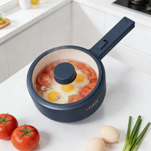 Poêle électrique tout-en-un de 1,5 L pour 1 à 4 personnes, mini-casserole électrique pour steak, œufs, riz frit, ramen, flocons d'avoine - Product Image 2