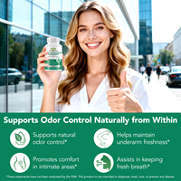 Complément Déodorant Corporel 120 Capsules Végétaliennes Sans Gluten Persil Menthe Poivrée Déodorant Interne pour Adultes Odeur Corporelle Haleine Aisselles