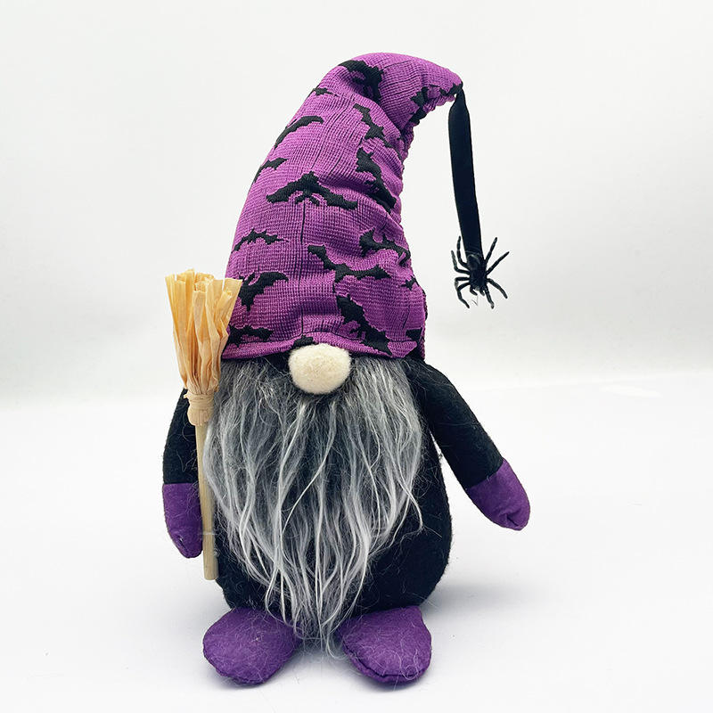 Purple crooked hat halloween doll