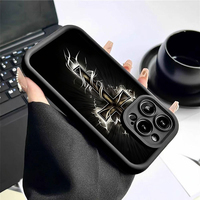 Coque de téléphone portable antichoc en TPU avec motif croix lumineuse et design d'objectif en échelle pour iPhone 11 12 13 14 15 16 17 18 Pro Max