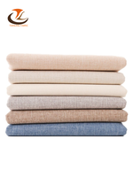 Tissu en toile tissée 100% polyester aspect lin - Doux, durable, imperméable, poids moyen, pour ameublement de canapé, rideaux, nappes, maison