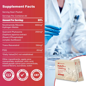 Suplementos Herbales NAD+ 1000mg Nicotinamida Ribósido PQQ en Stock en EE. UU. para Bebidas Líquidas, Antienvejecimiento, Energía Celular y Apoyo para la Piel - Product Image 2