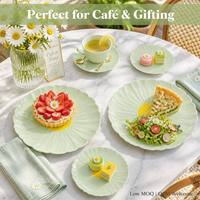Lot de 20 pièces de vaisselle en porcelaine motif marguerite, avec pétales en relief 3D, en nouvelle porcelaine fine durable, comprenant assiettes et tasses, compatible lave-vaisselle
