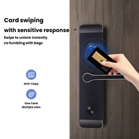 Serrure de porte d'hôtel à gravure CNC de précision avec logiciel de gestion, déverrouillage par carte, sécurité intelligente, serrure d'hôtel intégrale noire avec clé