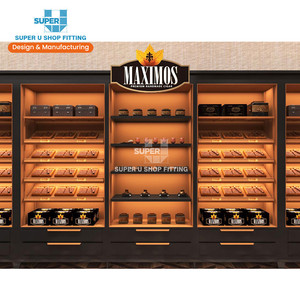 Vitrine à tabac en bois sur mesure éclairage Led personnalisé mobilier de magasin de cigares vente en gros conception de magasin de cigares fumés - Product Image 1