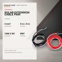 Kabel Ekstensi Surya 4mm² 5m Merah Hitam Sepasang 1500V DC dengan Konektor PV IP67