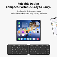 Clavier sans fil pliable ultra-fin portable rechargeable pour ordinateur portable, tablette, smartphone compatible iOS, Android, Windows, macOS