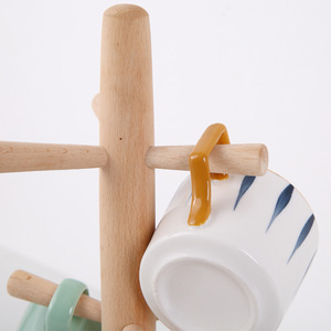 ที่วางแก้วไม้เนื้อแข็ง ไม้บีช ขนาดกลาง พร้อมที่ระบายน้ำและฐานวาง - Product Image 3
