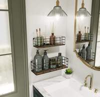 Lot de 4 étagères murales flottantes pour salle de bain, salon, décoration intérieure