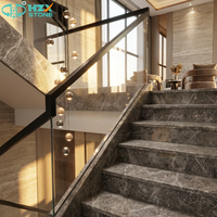 HZX Pierre naturelle marbre gris design moderne surface polie durable écologique imperméable hôtels villas salles de bain escaliers