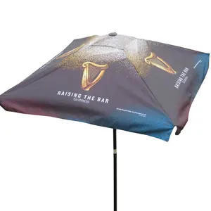 2 X2m Outdoor Guinness Marke Sonnenschirm Werbung Cafe Regenschirm benutzer definierte Logo gedruckt Marke falten Sonnenschutz