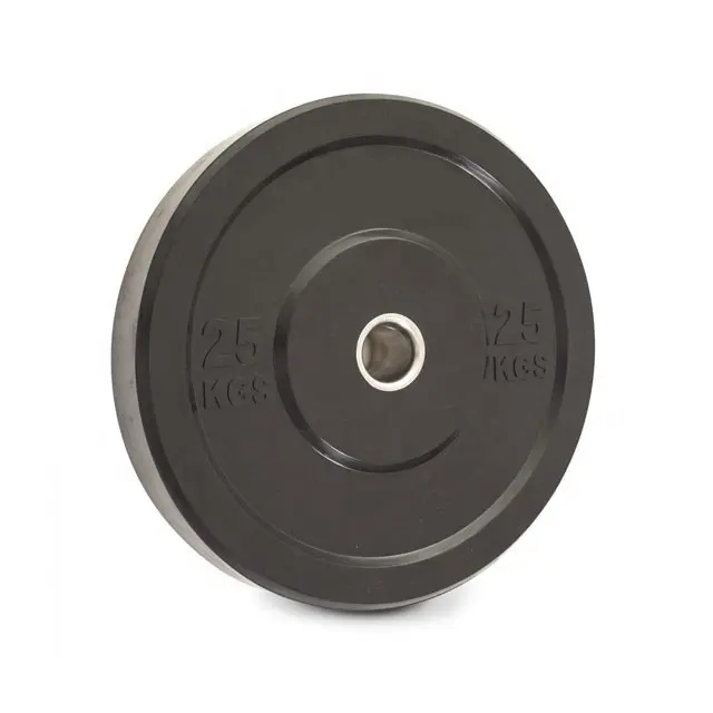 Black Bumper Plates for Sports Meeting training weight lifting 5kg to 25kg, 10-45lb