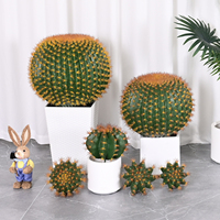 Grand cactus réaliste de style désertique pour la décoration paysagère, plante artificielle verte, ornement de cactus factice