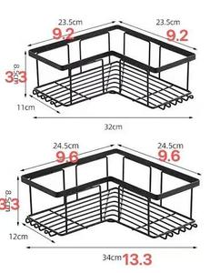 Estante de baño de esquina de Metal de hierro sin perforaciones de tres capas, estante de almacenamiento de cocina para soporte organizador de ollas - Product Image 6