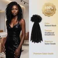 Extensions de Cheveux Humains Remy Brésiliens 100% Naturels, Dreadlocks Traditionnelles de 4 à 24 Pouces, Locs Afro Kinky Permanentes, Vente en Gros