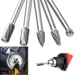 Jeu d'<span class=keywords><strong>outils</strong></span> rotatifs personnalisés en carbure de tungstène, à encoche sifflet, tige droite, matériaux synthétiques, graphite, diamètre 3 mm, carbure - Product Image 3