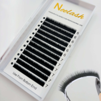 Extensions de cils Neelash faites à la main, super noires, synthétiques, mixtes 5-10mm, courbure J, sans cruauté, naturelles, faciles à éventail, 0.07mm