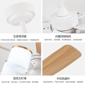 <b>Ceiling</b> <b>Fan</b> Light With Led Lights Flush Mount 5 Blades For Living Room Bedroom Dining Room Vintage Minimalist Design - Product Image 5