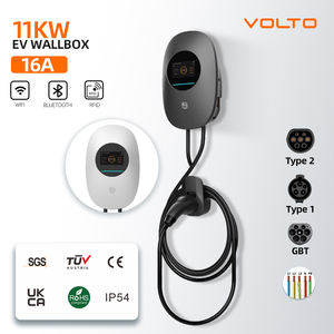 Nouvelle borne de recharge murale intelligente pour véhicules électriques <span class=keywords><strong>7kW</strong></span> 11kW 22kW Type 2 Câble 5M Station de recharge domestique AC Carte RFID pour connexion Wi-Fi - Product Image 1