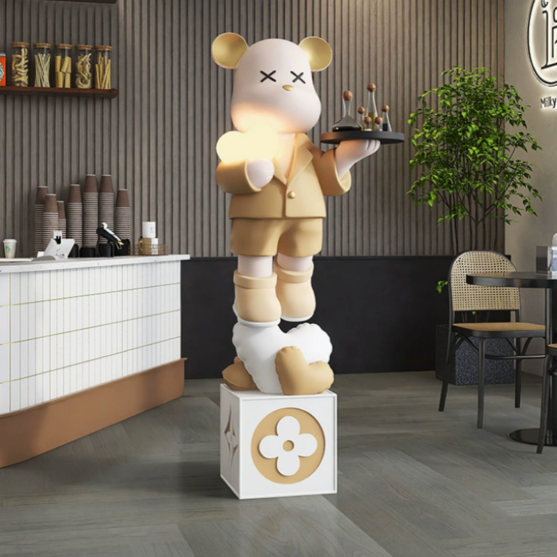 Ornements plateau ours violence d'amour-marron