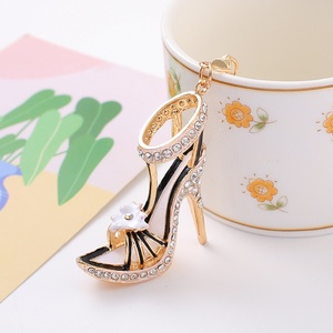 Light Luxury Fashion Creative High Heel Shoes Keychain Ring Rhinestone Zinc Alloy Key Pendant <strong>Small</strong> <strong>Gift</strong> Wholesale 2026 Model - Product Image 6