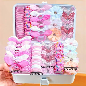 Hot Selling Pink Bowknot Flower Butterfly Hair Accessories Combinations <b>Sweet</b> Series Girl's Hair Accessories Fashionable Jewelry - Product Image 5