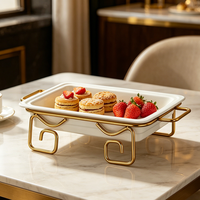 Support de buffet en céramique FLEY pour la restauration commerciale, plateau de service à plusieurs niveaux pour la décoration de table de banquet d'hôtel