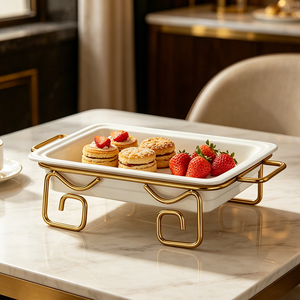 Support de buffet en céramique FLEY pour la restauration commerciale, plateau de service à plusieurs niveaux pour la décoration de table de banquet d'hôtel - Product Image 2