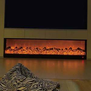 Cheminée Électronique 3D Ultra-Mince Encastrable Moderne pour Intérieur, Décoration Maison, Salon, Humidificateur, Villa, Hôtel, Appartement - Product Image 4
