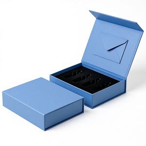 Boîte cadeau de style livre <span class=keywords><strong>bleu</strong></span> avec doublure floquée et <span class=keywords><strong>enveloppe</strong></span> - Product Image 4