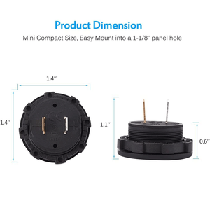 مقاوم للماء تيار مستمر 12 فولت/24 فولت سيارة ليد فولتميتر رقمي مقياس جهد كهربائي مقياس بطارية للقوارب والمركبات البحرية والدراجات النارية والسيارات - Product Image 6