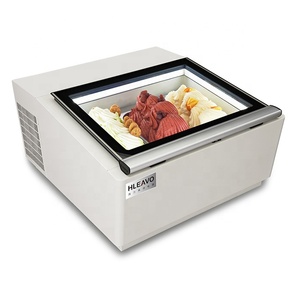 Quadrato di Vetro Gelato Congelatore Ghiaccio Crema <span class=keywords><strong>Vetrina</strong></span> Per La Vendita - Product Image 1