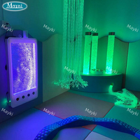 Kit de Sala Sensorial: Set de Esquina con Tubo de Burbujas, Equipo Interactivo Calmante, Columna de Burbujas LED con Asiento Acolchado para Autismo