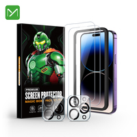 2 packs de protecteurs d'écran 9H HD transparents pour iPhone 17 16 15 14 Pro Max Plus avec verre trempé et protecteur de lunettes pour objectif d'appareil photo