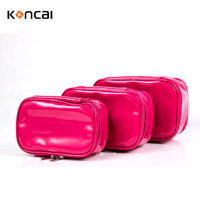 Sac de maquillage KONCAI imperméable, nouveau style brillant en PVC, meilleur sac de voyage, trousse de toilette, plusieurs tailles