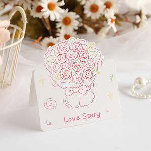 Cartes de remerciement personnalisées de luxe, petites, en papier offset, avec fleurs, design pliable, impression universelle de cartes de vœux en gros - Product Image 3