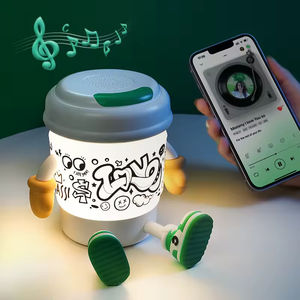 Iluminación creativa Luz de escritorio Decoración de habitación de cama Lámpara de mesa Taza con patas Teléfono Sostiene mesita de noche Linda luz de noche para niños - Product Image 2